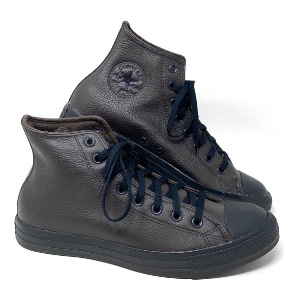 Converse Chuck Taylor Shoes High Top Leather Brown Men’s Size Sneakers 172012C - Picture 2 of 9